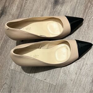 Nine West Beige and Black Heels